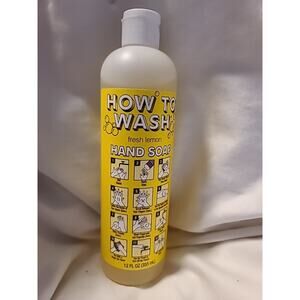 Organic Natural Lemon Fresh Hand Soap How To Wash Hands Instruction 12oz Bottles